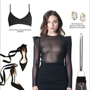 Chic Black Sheer Blouse